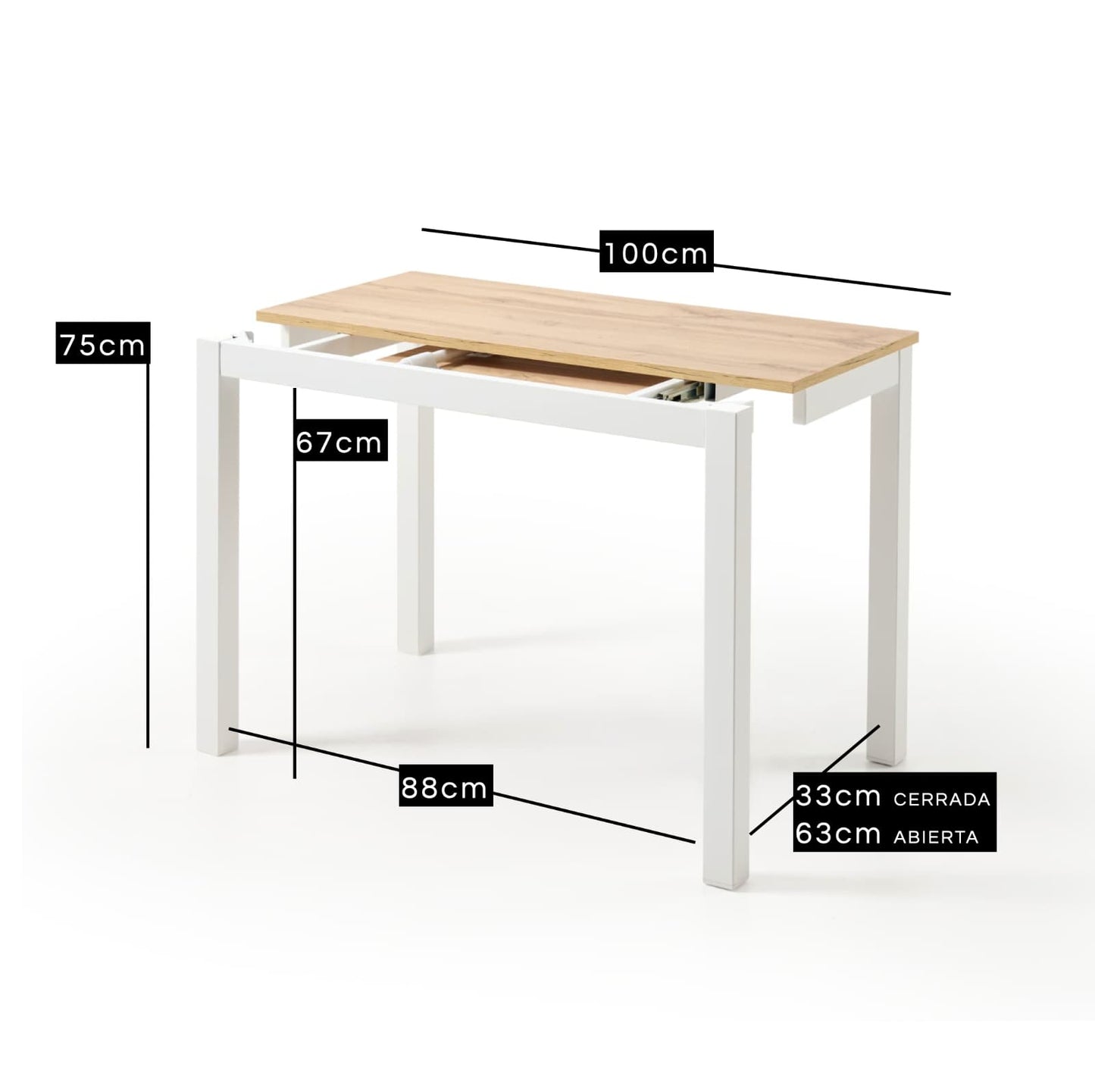 Mesa extensible frontal 100x45cm Toledo - Vaulán