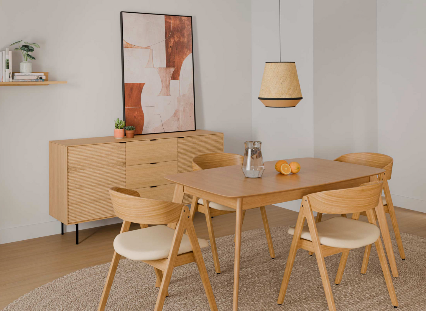 Mesa extensible de roble Cáprica