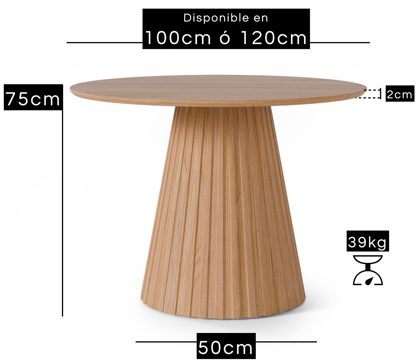 Mesa redonda Petra - Vaulán