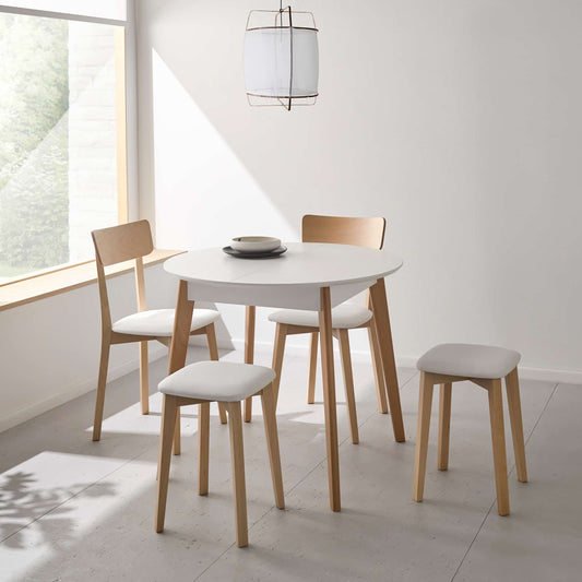 Mesa blanca extensible 90cm Mykonos - Vaulán