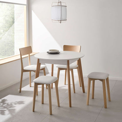 Mesa blanca extensible 90cm Mykonos