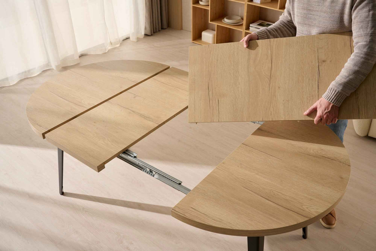 Mesa redonda 100cm extensible Cádiz